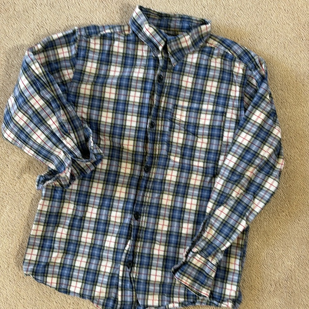 Boy Cotton Plaid Button-Front Shirt